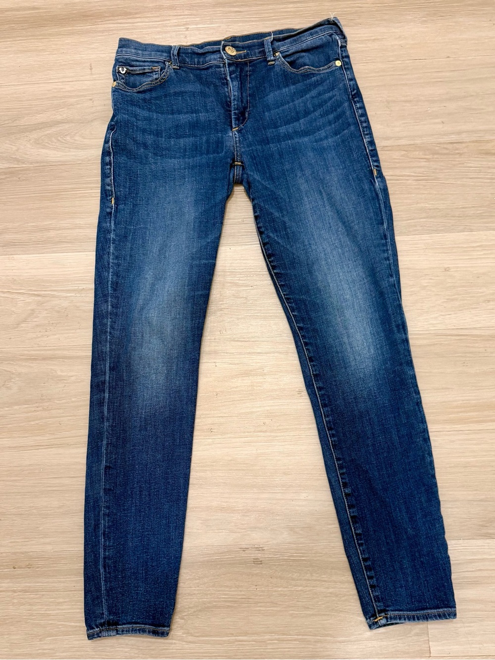 True Religion Women's Skinny Jeans in Dark Blue Wash